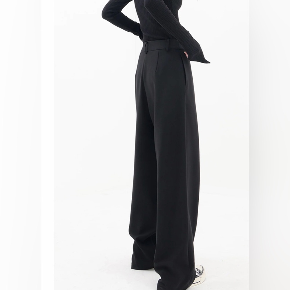 Commense Asymmetrical Layer Button Black Wide-Leg… - image 3